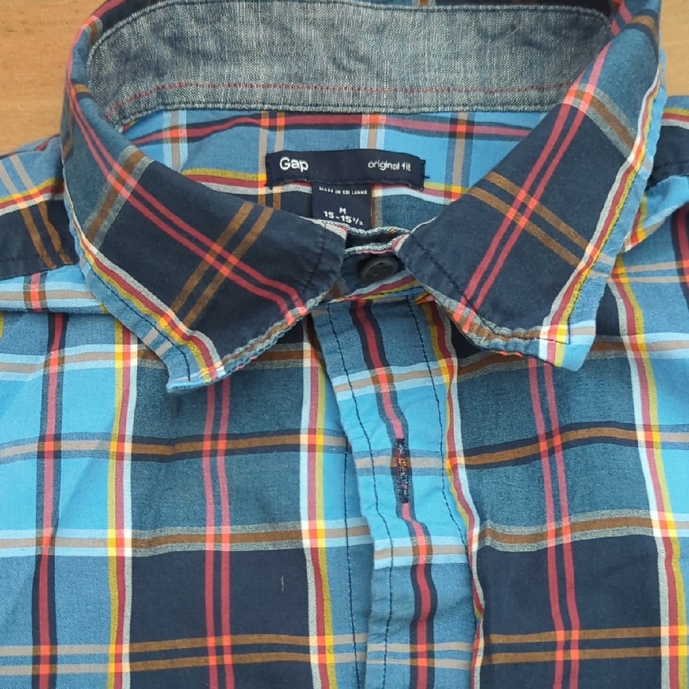GAP Men's Multicolor Plaid Button-Down Shirt